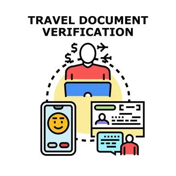 Digital travel document verification online service concept Stock Illustration