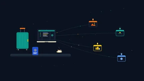Digital Travel Planning Workflow Animation 動画素材 344055306