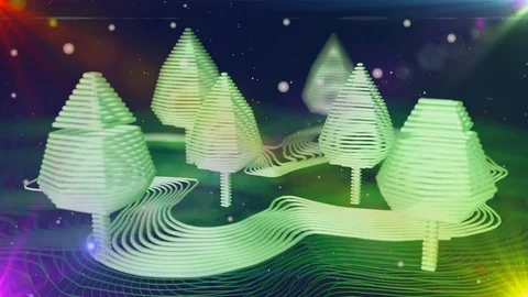 Digital tree christmas Stock Footage 97780597