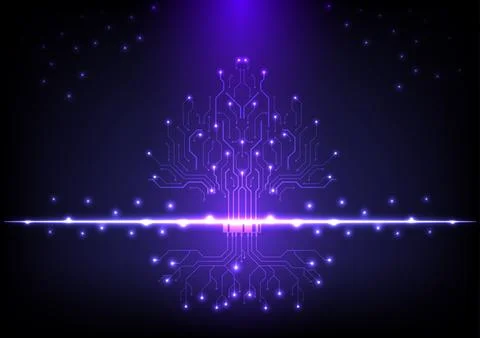 Digital tree circuit background technology concept. Design for  circuit boa.. Stock Illustration