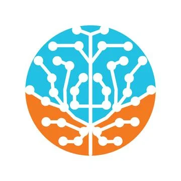Digital Tree Circuit Board Icon Stock Illustration