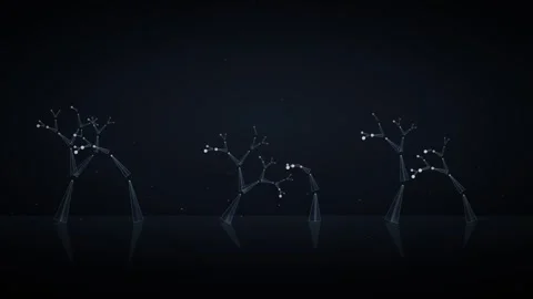 Digital Tree Growth Loop - Dark Blue Wireframe Network Backdrop 動画素材 341954920