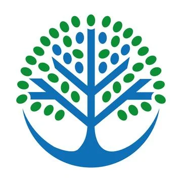 Digital Tree Leaf Logo Design for Organic Tech and Modern Nature Vector Icon 스톡 일러스트