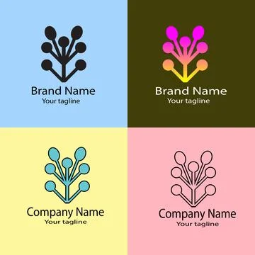 Digital Tree Logo Design of Connectivity Stock Illustration