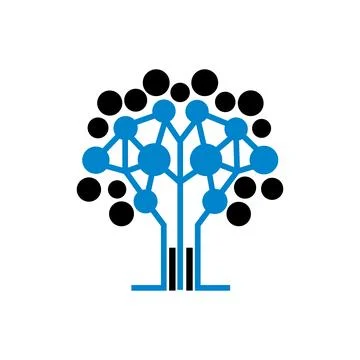 Digital Tree logo designs concept Modern Tree tech Brain connection logo vector  Stock Illustration