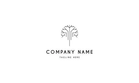 Digital tree vector logo image Illustrazione stock