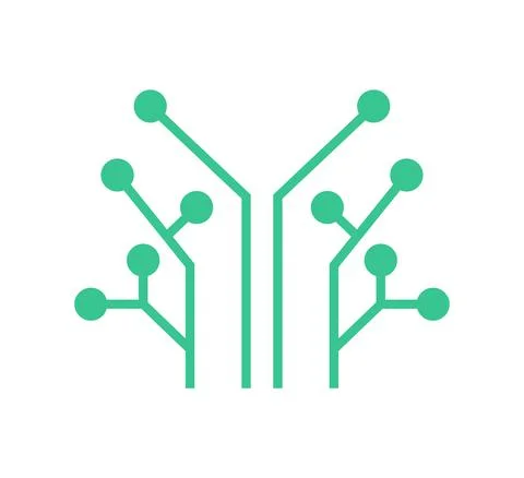 Digital tree vector logo template design Stock Illustration