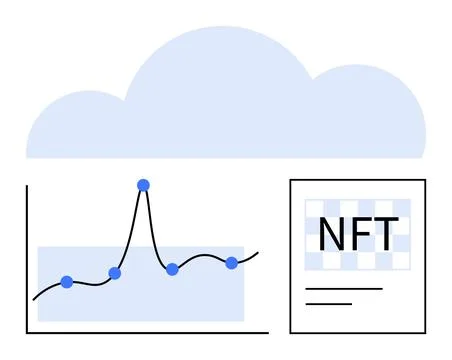 Digital Trends NFT and Data Analytics in the Cloud Environment Stock Illustration