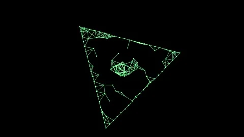 Digital triangle network data connection futuristic technology motion Stock Footage 327576835
