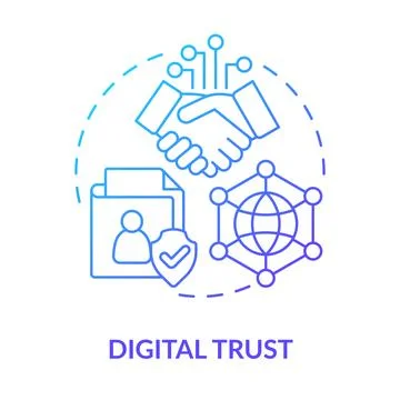 Digital trust blue gradient concept icon Stock Illustration