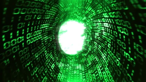 Digital Tunnel in a 3D animation Stock Footage 241631075