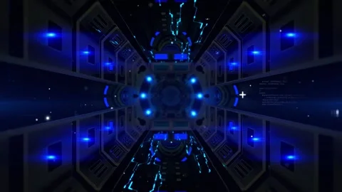 Digital Tunnel Animation. Loop Technology concept Stockbeeldmateriaal 147233579