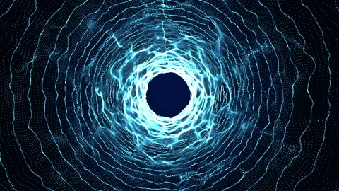 Digital tunnel Background with light effect video animated background Stock Footage 340712194