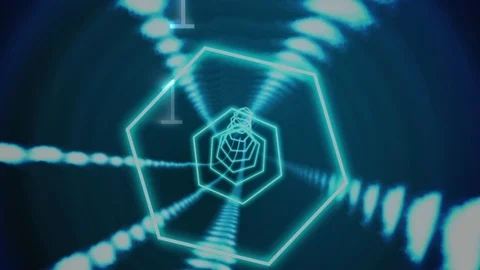 Digital tunnel with binary codes Stock Footage 106270282