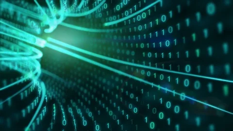 Digital tunnel with binary data, technology background. Seamless Loop, 4k Stock Footage 73291952