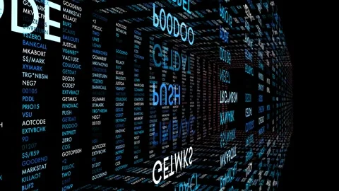 Digital tunnel of computer code motion graphics loop ready to use footage Stock Footage 327576994