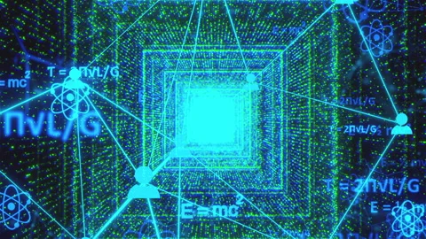 Digital tunnel with connection icons Stock Footage 312800452
