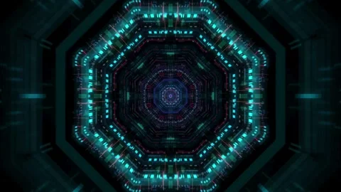 Digital tunnel of Data flow illustration. Abstract stream flow of big data. 스톡 동영상 334025209