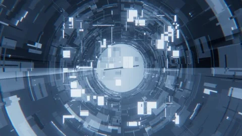 Digital Tunnel High-Tech Background Loop Animated Stock Footage 325983213