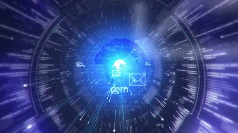 Digital tunnel. Internet. Technology background. Stock Footage