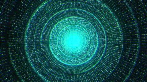 Digital tunnel with particles Stock Illustration