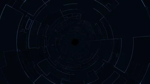 Digital Tunnel Technology VJ Loop Infinity Zoom Neon Light Background Stock Illustration