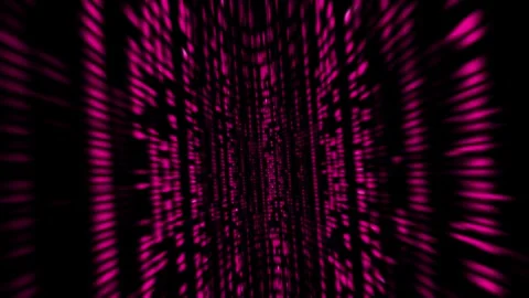 Digital tunnel warp effect with bright magenta data stream motion Stock Footage 327510976