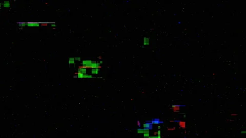 Digital TV glitch on television screen with misplaced squares, static effects Stock Footage 108569622