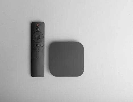Digital TV on gray background. 写真素材