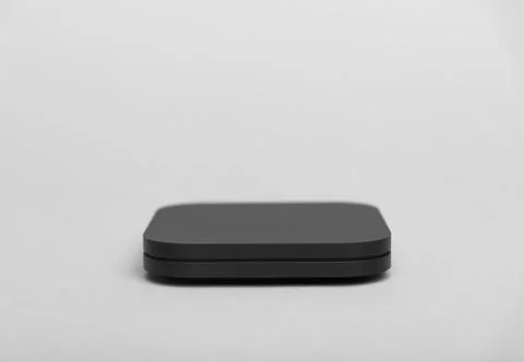 Digital TV on gray background. Stock Photos