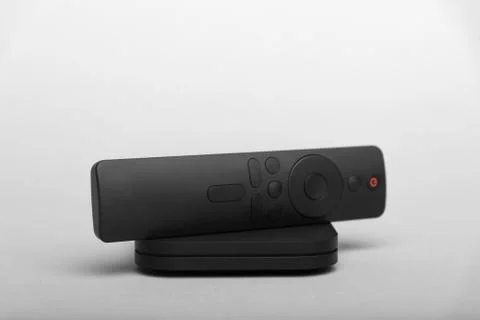 Digital TV on gray background. Stock Photos