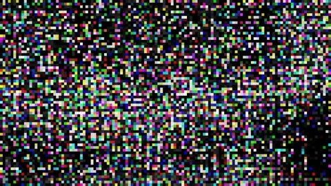 Digital TV Static and Glitch Distortion Background Stock Footage 336776293