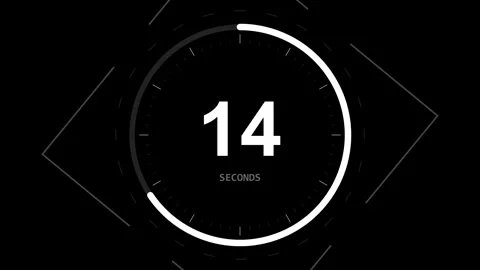 Digital twenty second countdown timer on plain black background Stock Footage 345204483