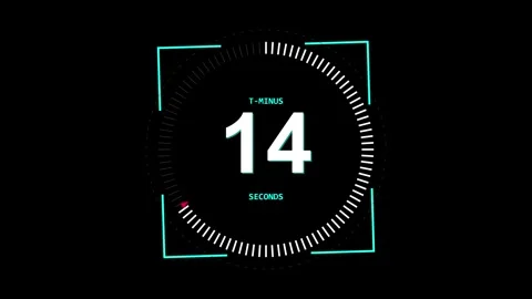 Digital twenty second numerical countdown timer on black background Stock Footage 345204495