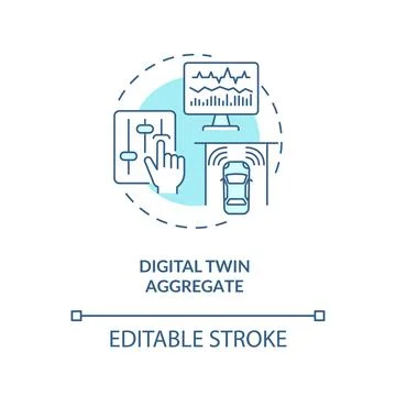 Digital twin aggregate concept icon Stock Illustration