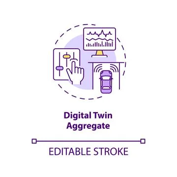 Digital twin aggregate concept icon Stock Illustration