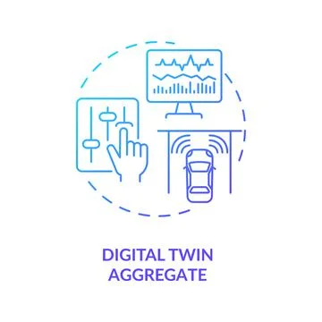 Digital twin aggregate concept icon Illustrazione stock