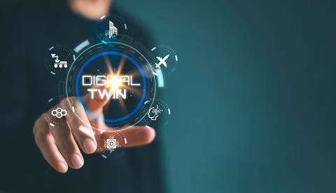 Digital twin with ai artificial intelligence software concept. BIM innovation Stock Photos