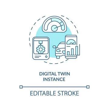 Digital twin instance concept icon Stock Illustration