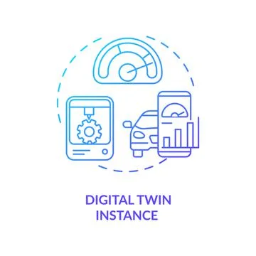 Digital twin instance concept icon Stock Illustration