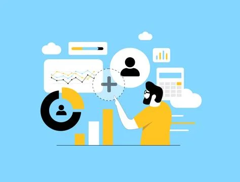 Digital twin in marketing allows predictive modeling and customer behavior Stock-Illustration