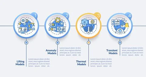 Digital twin models circle infographic template Stock Illustration