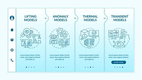 Digital twin models turquoise gradient onboarding template Ilustração Stock