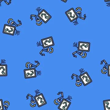 Digital twin technology industry vector seamless pattern Stock Illustration