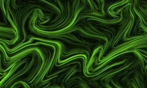 Digital ufo green abstract background with liquify flow Stock Illustration