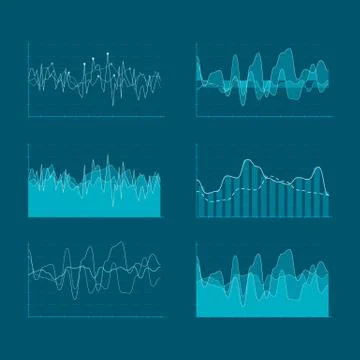 Digital ui elements for HUD interface. Head up display graph set Stock Illustration