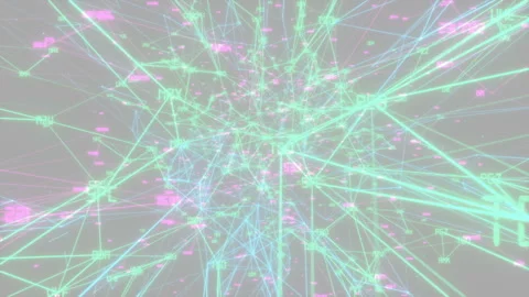 Digital Universe. Million operations per second.Abstract digital data nodes and Stock Footage 99580237