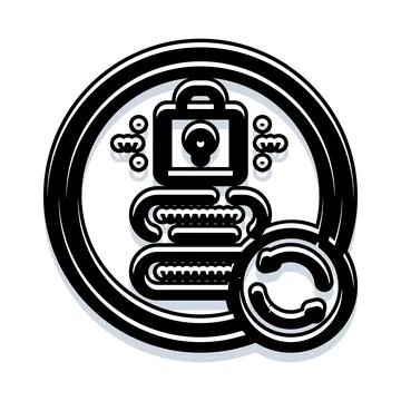 Digital update security encrypted data technology loop Illustrazione stock