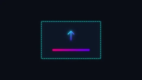 Digital Upload Arrow Line Progress UI Element Stock Footage 341844982