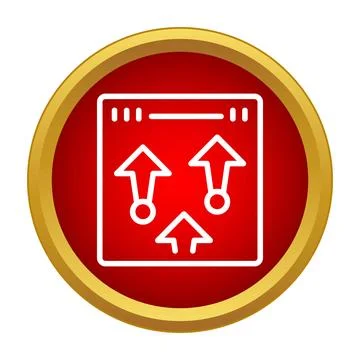 Digital upload arrows pointing up in frame icon 库存插图
